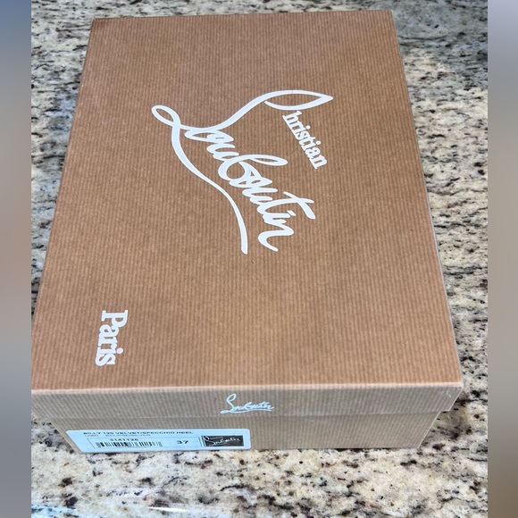 Christian Louboutin BILLY 120 Velvet Silver Studded Eclipse High Heels EU 37 - Picture 13 of 14